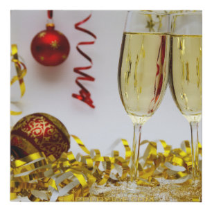 New Year's celebration SlipperyJoe's champagne spa Faux Canvas Print