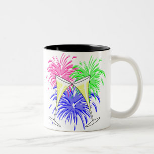 New Year's Champagne And Fire Works Mug
