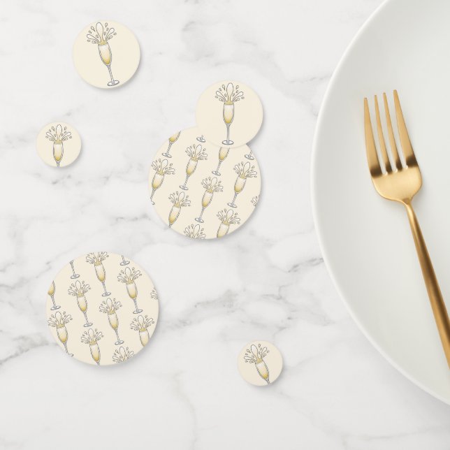 New Years Champagne Glass Confetti (Group)