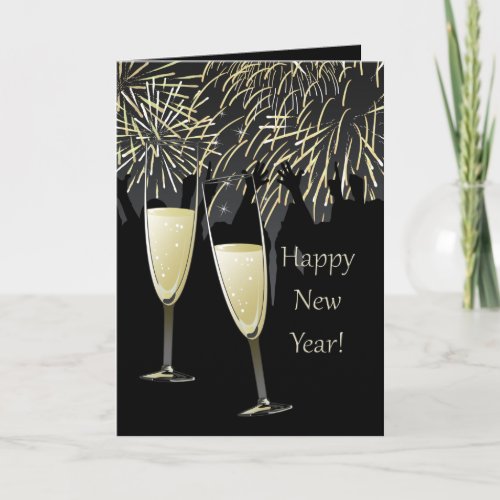 New Years Champagne Toast Greeting Card