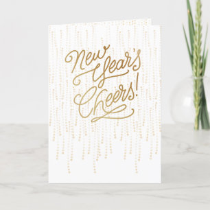 New Years Cheers Bubbles - Champaign Holiday Card