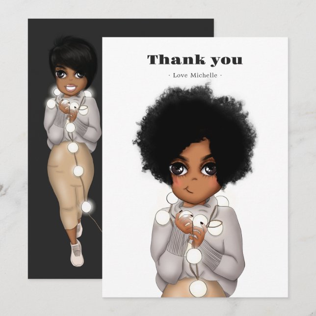 New Year's/Christmas Birthday Thank You Card (Front/Back)
