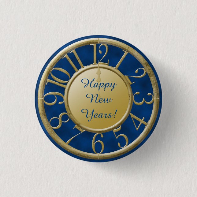 New Years Clock Countdown Button (Front)