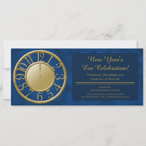 New Years Clock Countdown Invitation