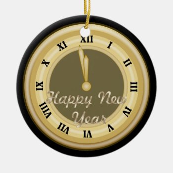 New Years Clock Holiday Ornament by doodlesfunornaments at Zazzle