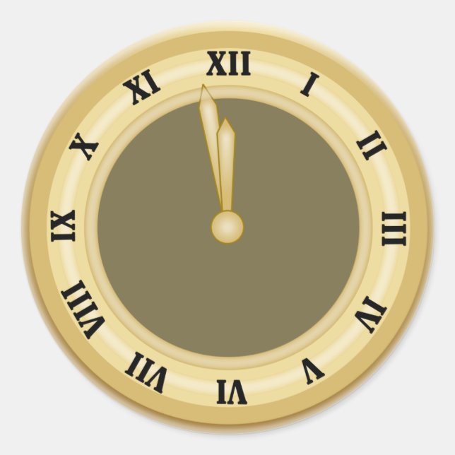 New Years Clock Holiday Sticker (Front)