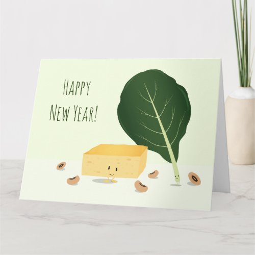 New Years Cornbread Black Eye Peas Greeting Card