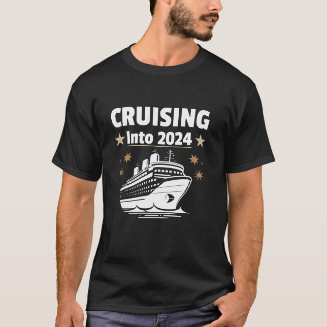 New Years Cruise Cruising Into 2024 Long Sleeve T  T-Shirt (Front)