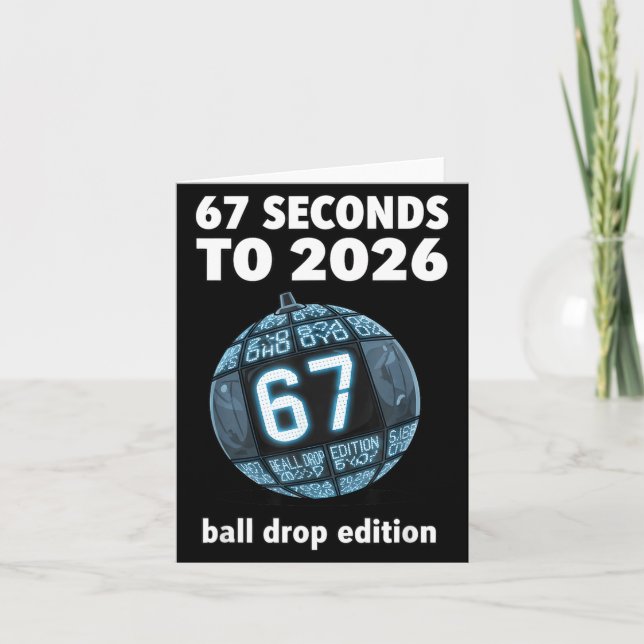 New Year's Day Ball Drop Countdown Funny Brainrot  Card (Front)