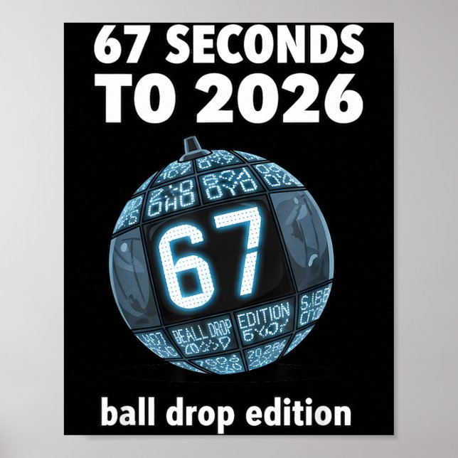 New Year's Day Ball Drop Countdown Funny Brainrot  Poster (Front)