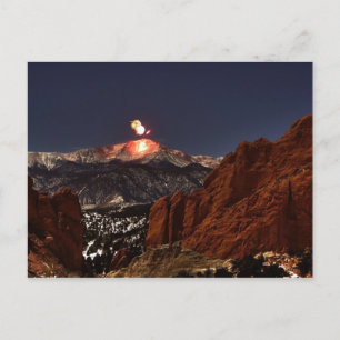 New Years' Day Fireworks on the top of Pikes Peak Holiday Postcard