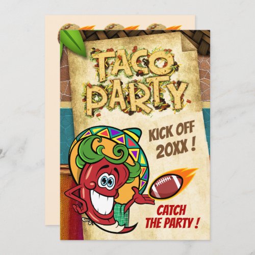 New Years Day Football Taco Party Invitation