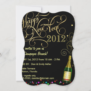 Bracket Champagne New Years Eve Party Invitations | Zazzle