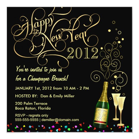 New Year's Day Party - Champagne Brunch Invitation | Zazzle.com