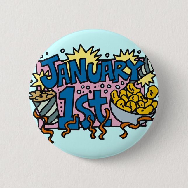 New Years Day Pinback Button (Front)