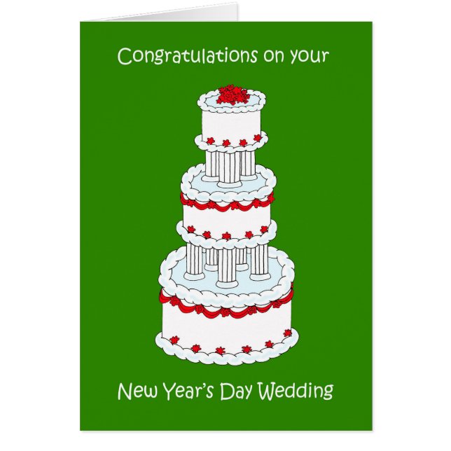 New Year's Day Wedding Congratulations Cards (Front)