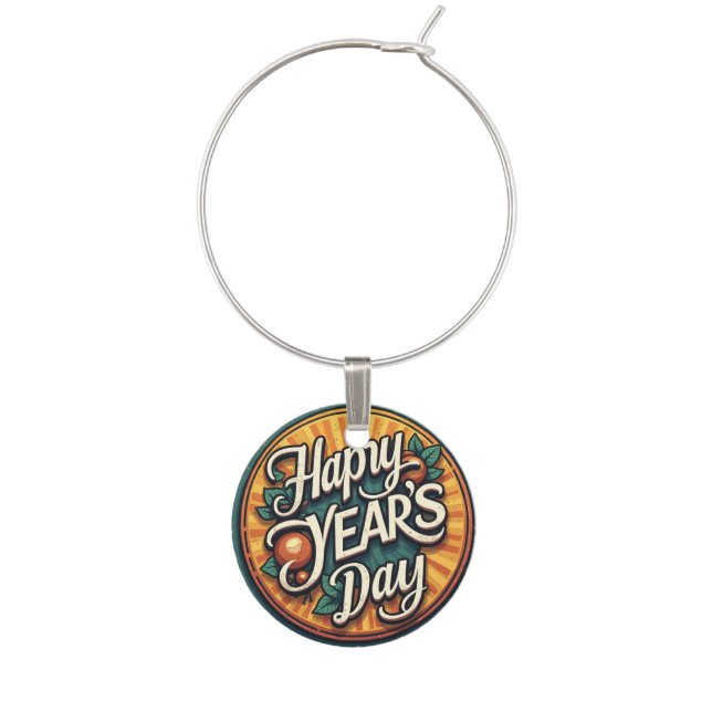 New Year's Day Wine Charm (Front)