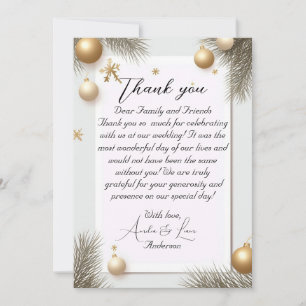 New Year's Design Gold Elegant Baby Shower Thank You Card