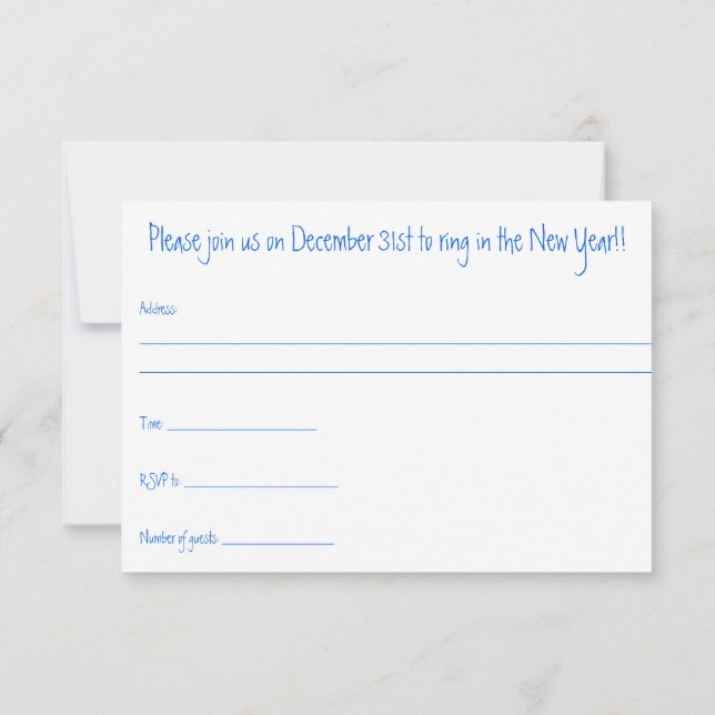 New Years eve 2015 party invitation (Back)