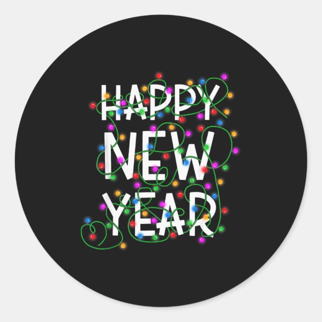 New Year's Eve 2026 Family Happy New Year Happy Ch Classic Round Sticker (Front)