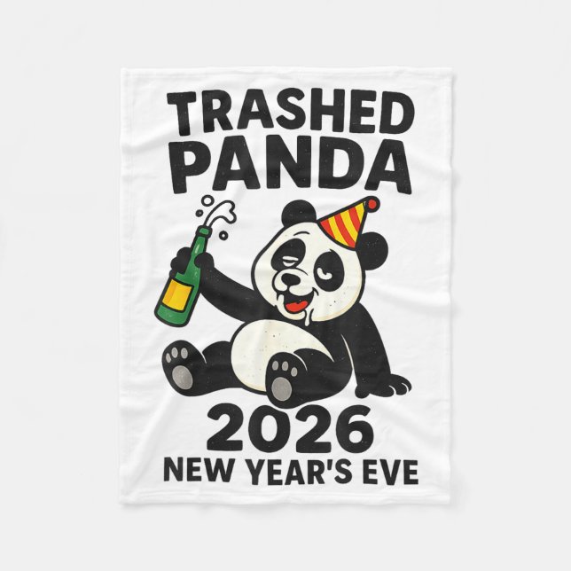New Years Eve 2026 Trashed Panda Premium  Fleece Blanket (Front)