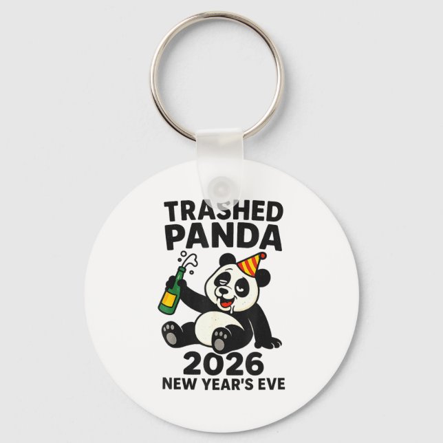 New Years Eve 2026 Trashed Panda Premium  Keychain (Front)