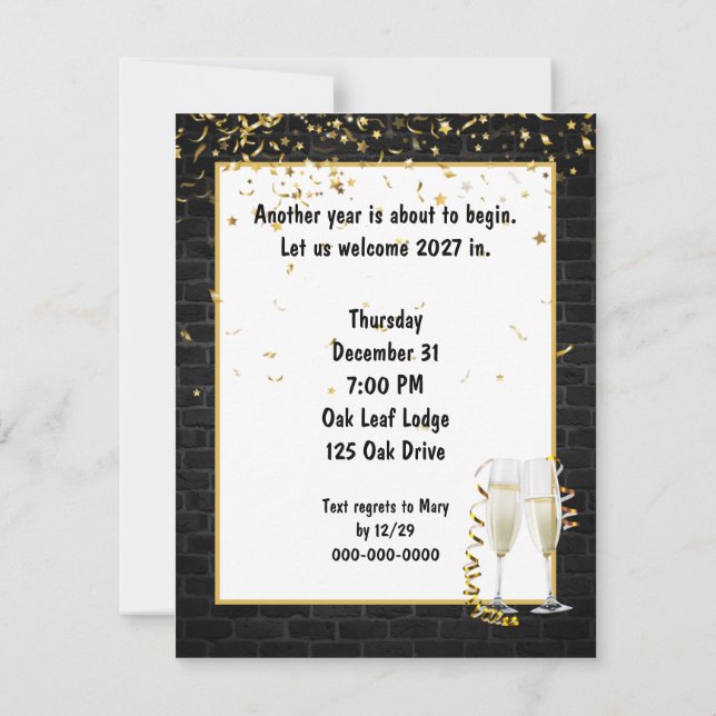 New Years Eve 2027 Party Sparklers Invitation | Zazzle