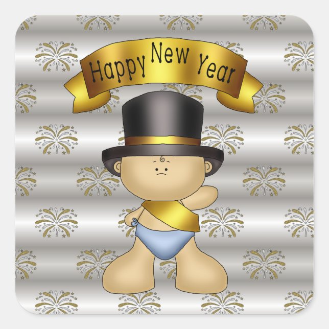 New Years Eve baby Holiday sticker (Front)