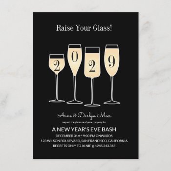 New Year's Eve Bash Champagne Invitation by thepapershoppe at Zazzle