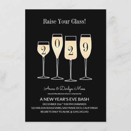 New Year's Eve Bash Champagne Invitation