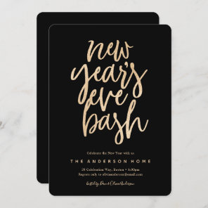 New Years Eve Bash Faux Glitter Party Invitation