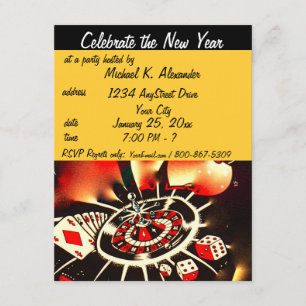 New Year's Eve Casino Theme Party Invitation