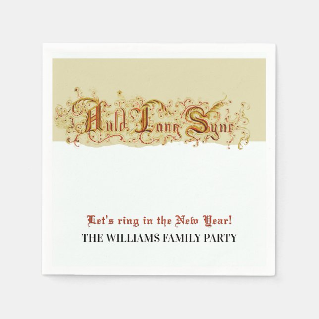 New Year's Eve Celebration Auld Lang Syne Party Napkins (Front)