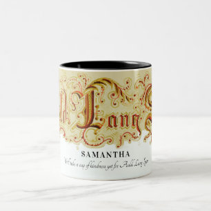 New Year's Eve Celebration Auld Lang Syne Quote Two-Tone Coffee Mug