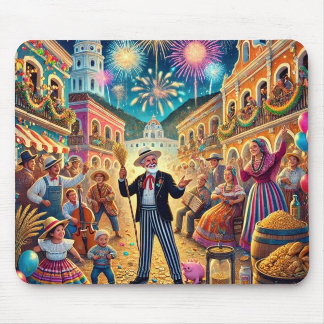 New Year's Eve Celebration El Año Viejo Mouse Pad (Front)