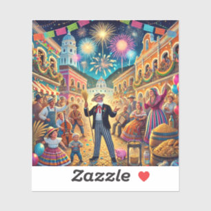 New Year's Eve Celebration El Año Viejo Sticker