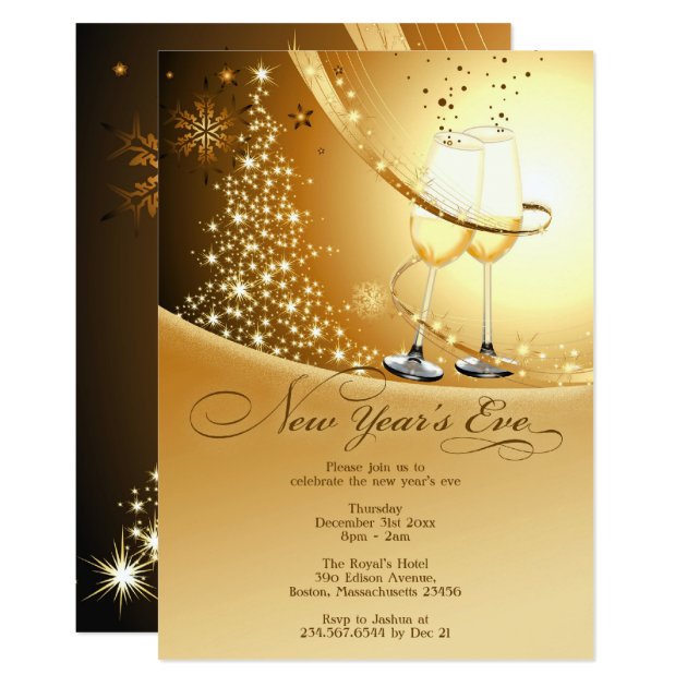 New Year's Eve Celebration Flat Invitation