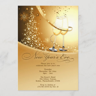 New Year's Eve Celebration Flat Invitation