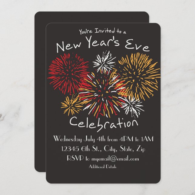 New Year's  Eve Celebration Invitation (Front/Back)