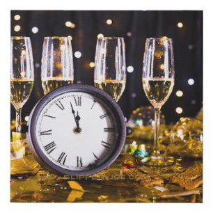 New Year's Eve celebration SlipperyJoe's champagne Faux Canvas Print