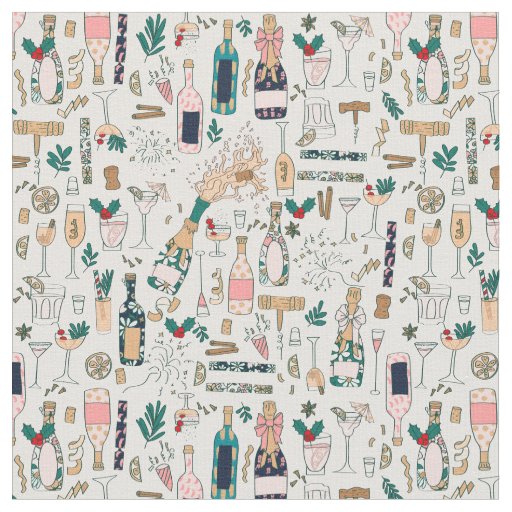 new years eve champagne christmas cocktail wine fabric
