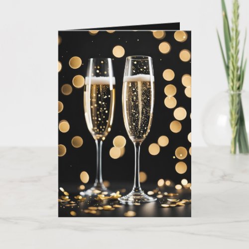 New Years Eve Champagne Flutes Card