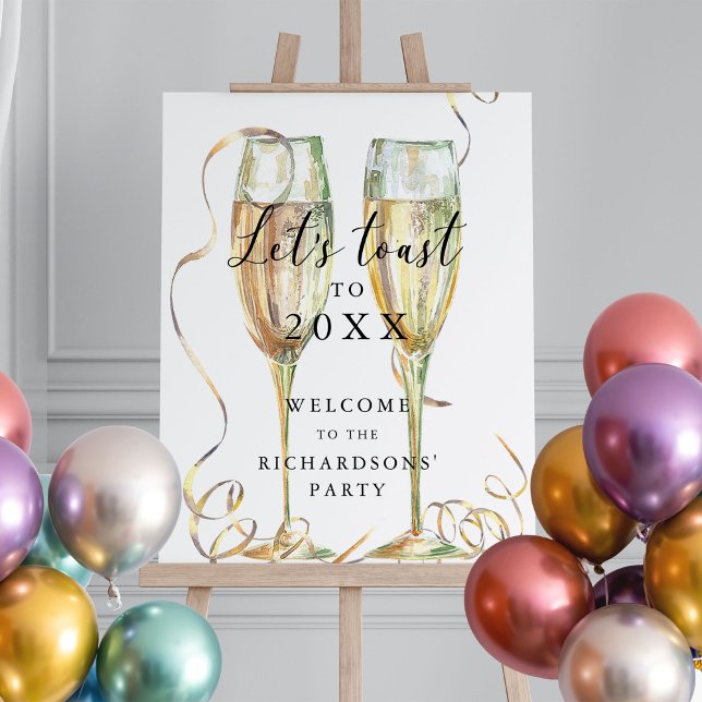 New Year's Eve Champagne Party Welcome Sign (Creator Uploaded)