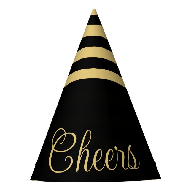 New Year's Eve Cheers Party Gold Party Hat (Front)