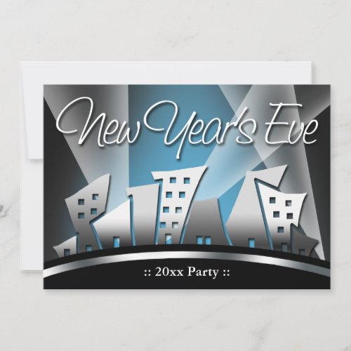 New Years Eve City _ 2_sided Party Invitations