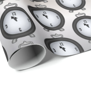 New Years Eve clock pattern tiled party wrap Wrapping Paper