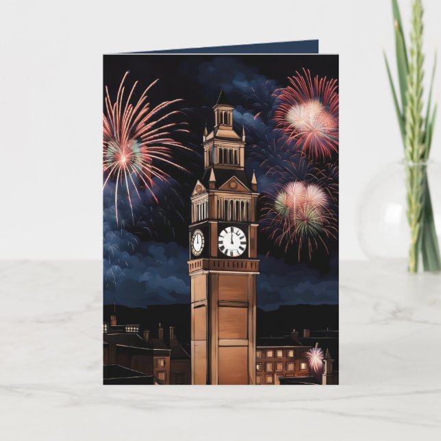 New Year's Eve Clock Tower Card (Front)