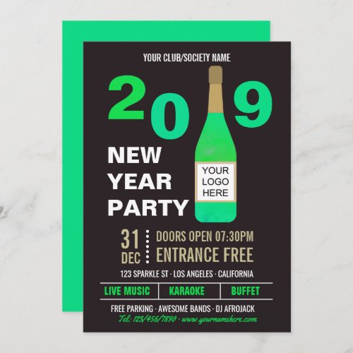 New Years Eve ClubSociety Bash add Logo invite