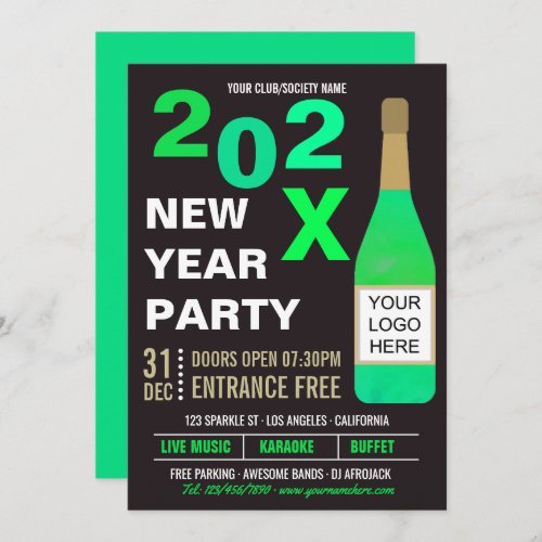 New Years Eve ClubSociety Bash add Logo invite