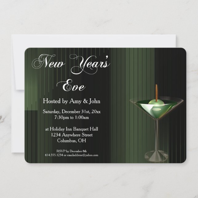 New Year's Eve Cocktail Party Invitation 2 (Front)